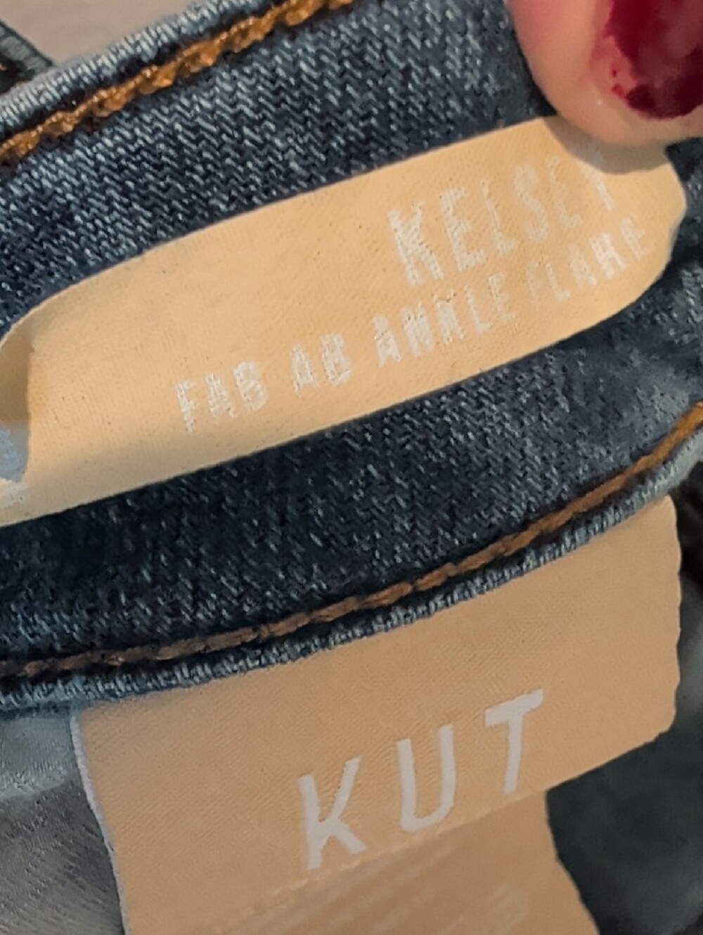 Kut from the Kloth Kelsey Fab Ab Ankle Flare Denim Jeans Dark Wash Plus - Picture 8 of 10